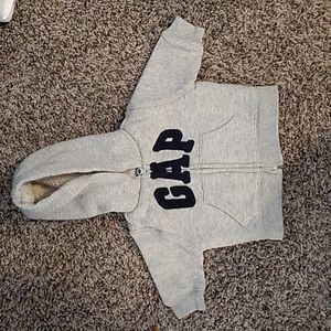 Grey baby gap warm zip up hoodie 0-3mnths